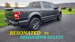 AWE Exhaust Comparison resonator vs resonator Delete 2018 F150 3.5 ecoboost #awetuning  #f150 #ford