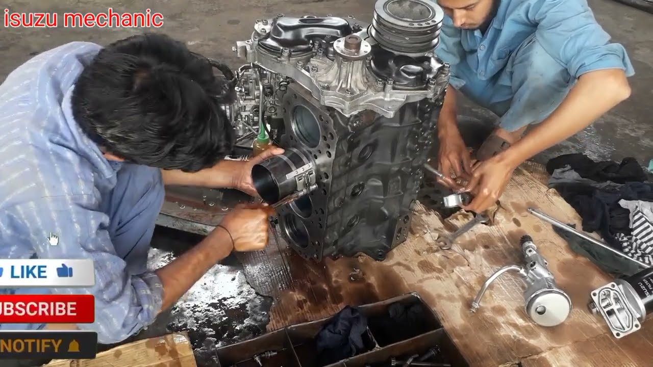 how to Isuzu NKR Engine overhauling - YouTube