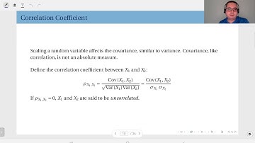 07.03 Joint Central Moments, Covariance, Correlation Coefficient, and Uncorrelated Random Variables