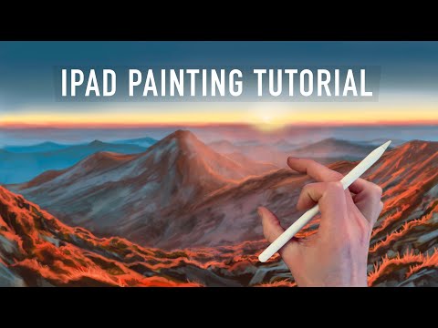 IPAD LANDSCAPE PAINTING TUTORIAL- Mountain sunset