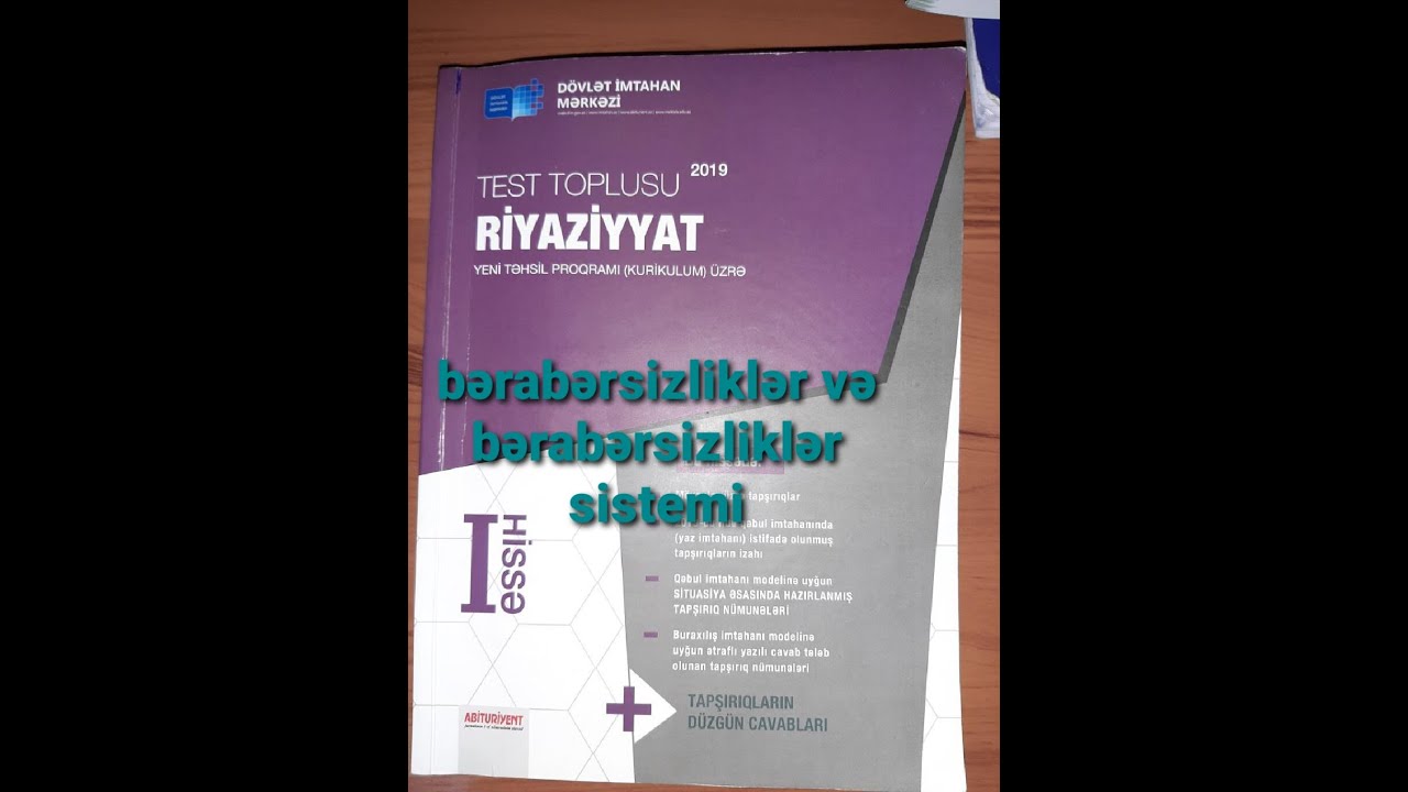 Berabersizlikler ve Berabersizlikler sistemi dim 2019.1ci hisse