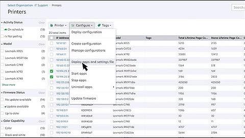 Lexmark Cloud Services—Deploying applications and printer settings