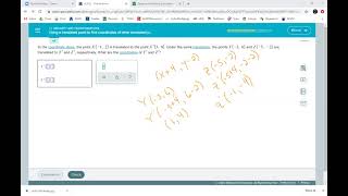 Using a translated point to find coordinates of other translated points