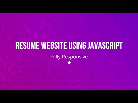 🔴 Dummy Resume Website | Front-End Web Development using HTML, CSS, JS 🔥