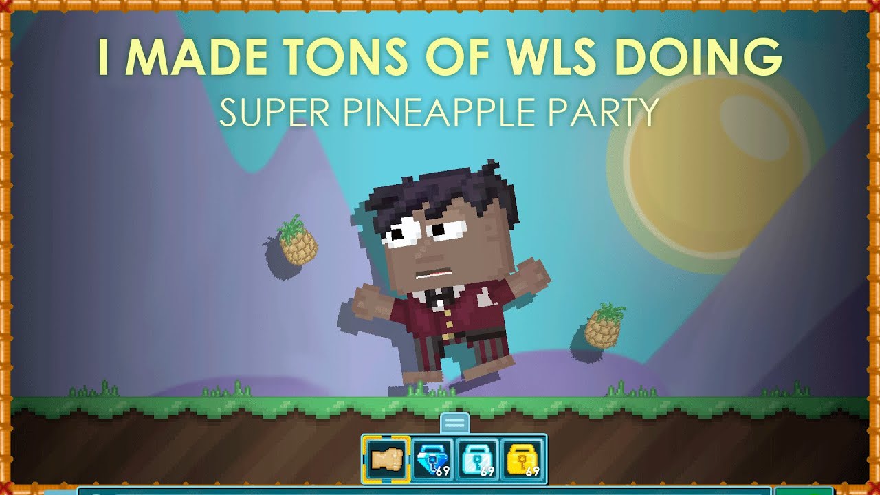 This is how to play Super Pineapple Party + opening pineapple gift box in growtopia