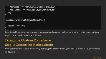 How to Fix No Route Was Found Matching the URL Error When Adding Custom Routes in WordPress