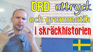 Ord, uttryck och grammatik i text (en skräckhistoria del2.)