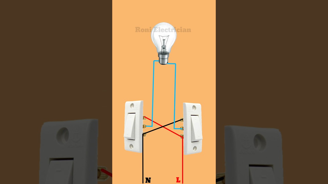 2 Way Switch Wiring Diagram | Control One Bulb from Two Switches | 