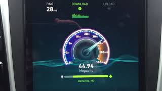 T-Mobile Speed Test on in-car iPad