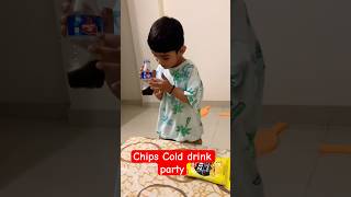 Kiaan doing chips cold drink party #viralbaby #colddrink #chips #kidsparty #partymix #shorts #kids