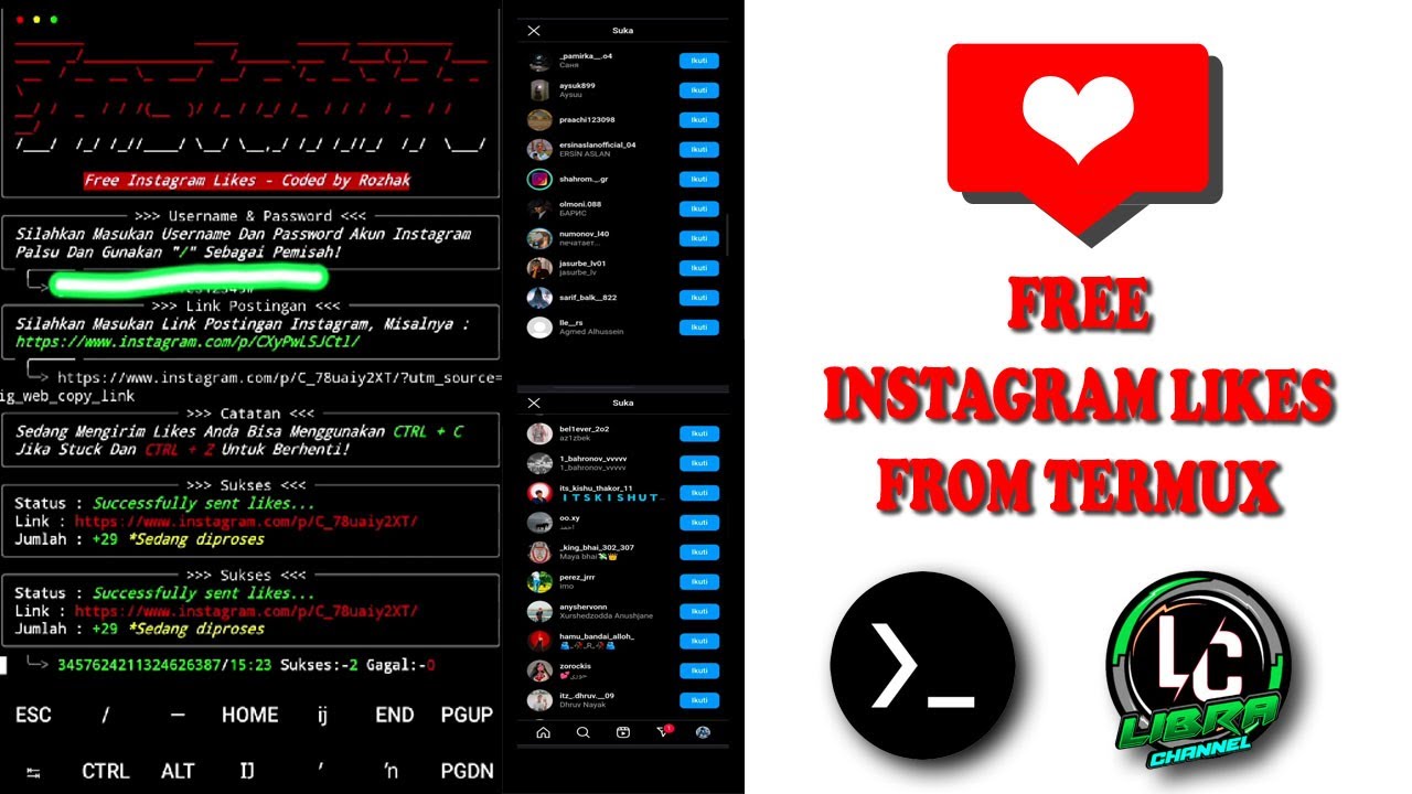 Termux Python Instagram Get Free Like Instagram from Termux - YouTube