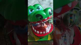 Hungry crocodile loves marble chocolates🍫#crocodile #eating #shorts