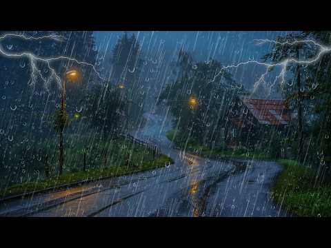 DUERME EN 5 MINUTOS - Sonidos refrescantes de lluvia y truenos continuos para ayudarte a dormir