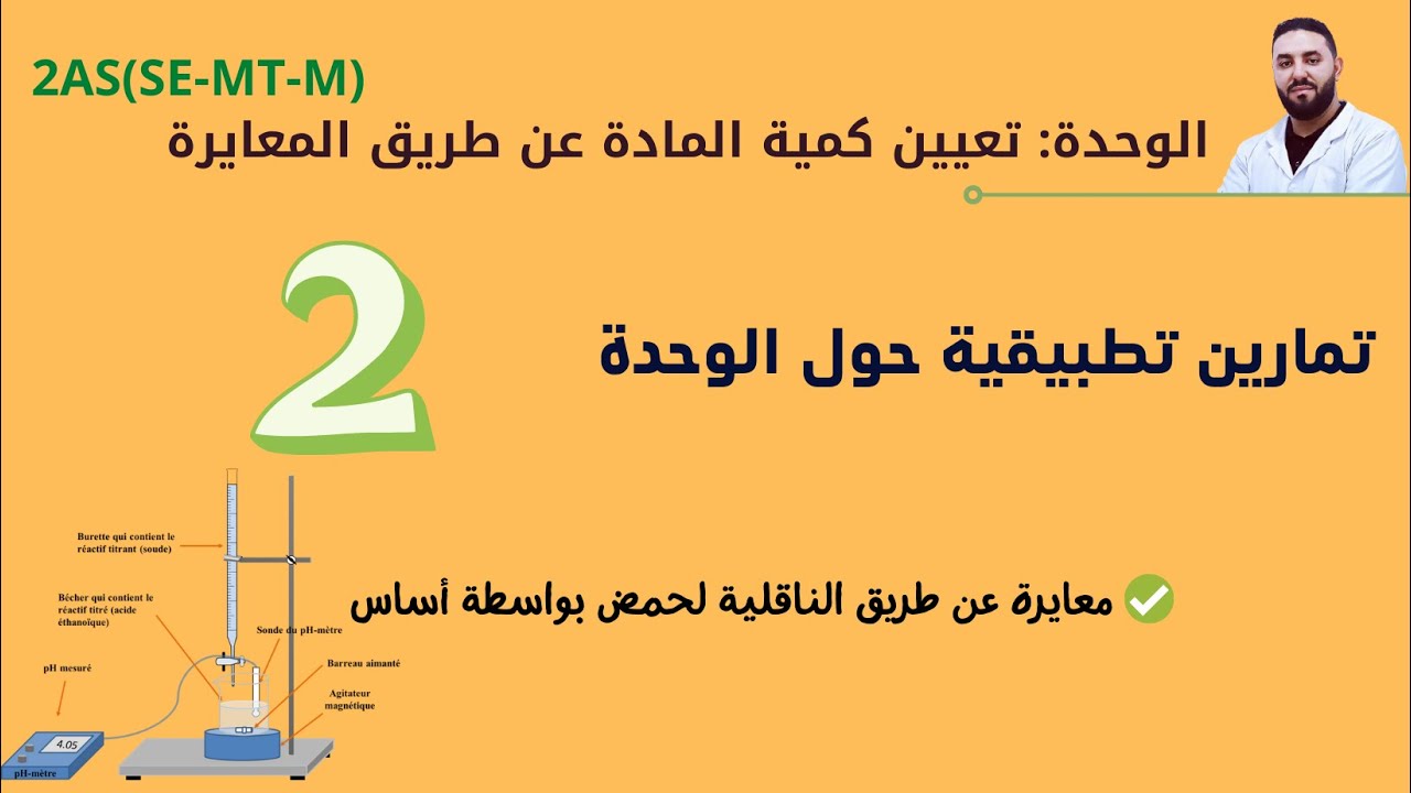 تمارين المعايرة 2 ثانوي | تمرين2: المعايرة عن طريق قياس الناقلية