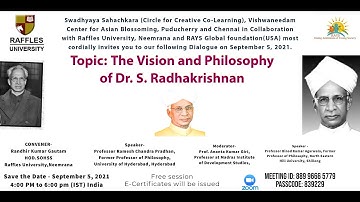 Topic: The Vision and Philosophy of Dr. S. Radhakrishnan