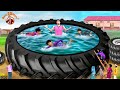      bada tyre swimming pool  hindi kahani  funny comedy  kahaniyan  3d story