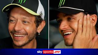 Lando Norris meets his childhood hero Valentino Rossi at Goodwood 💛