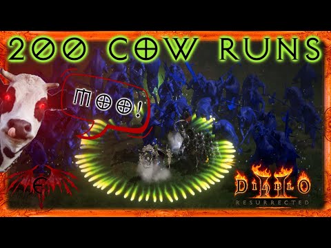 Diablo 2 Resurrected (D2R) - 200 Cow Runs Drop HIGHLIGHTS [Where are the RUNES?!]