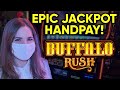 EPIC JACKPOT HANDPAY! First Time Playing Buffalo Rush! What An Awesome NEW Buffalo Slot Machine!!