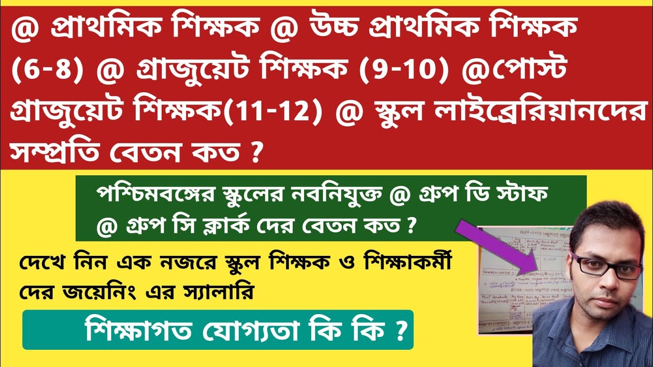 |Primary Teacher Salary|Upper Primary Salary|Graduate|Post Graduate|GroupD|Clerk|Librarian|Salary|WB