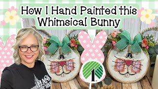 How I Hand Painted a Cute Whimsical Bunny 🐰🌸🌿 DOLLAR TREE || Complete Step by Step Tutorial