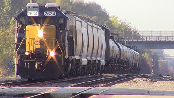 Rare Leslie RS5T-RRO on CSX GP38-2 #2634 leading CSX F733 Chase!