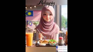 BEAUTIFUL GIRL DINNER MALAYSIA 🇲🇾 #muslimahkartun #anime #animasi #fypシ #malaysia