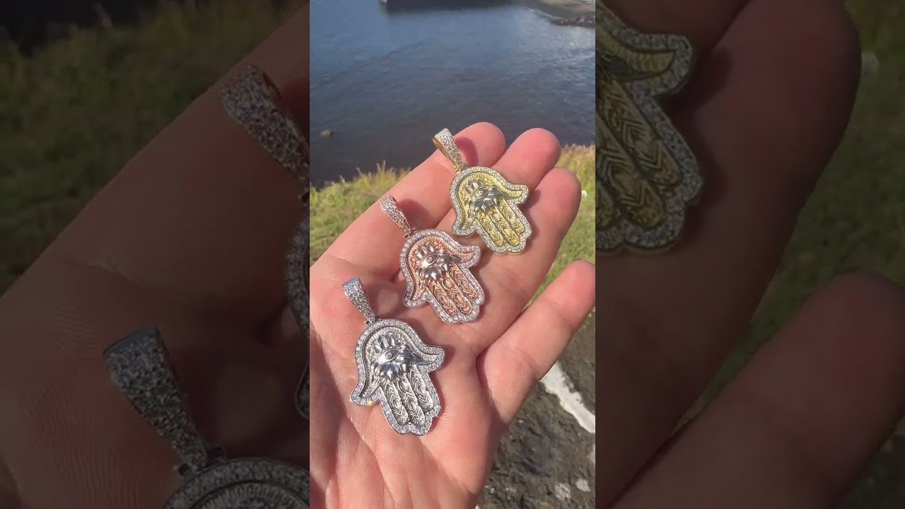 What Is A Hamsa Symbol? Starts At $44.95 In Moissanite - Gorgeous New Moissanite Harlembling Pendant