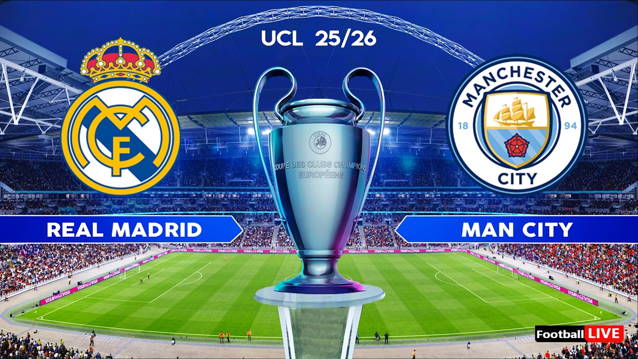 REAL MADRID vs MANCHESTER CITY - UEFA Champions League 2026 Round of 16 Full Match | Simulation PES