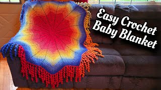Crochet EASY Baby Blanket Tutorial -  Crochet Star Blanket - Bounce House Blanket