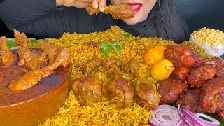 Asmr Eating Spicy Chicken Biryanichicken Curryraitachicken Leg Piece Biryani Eating