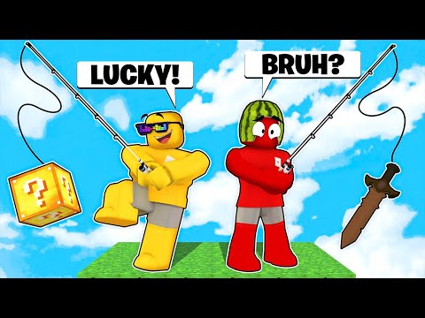Roblox Bedwars But You can "FISH" Lucky Blocks