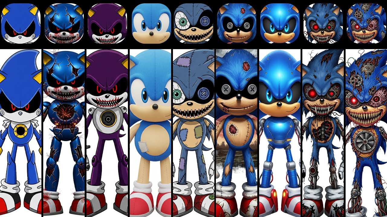 All Phases in New My Sprunki OC: Machine Sonic, Sonic.exe, Shine Sonic, Hedgehog Sonic New Phase 1-3