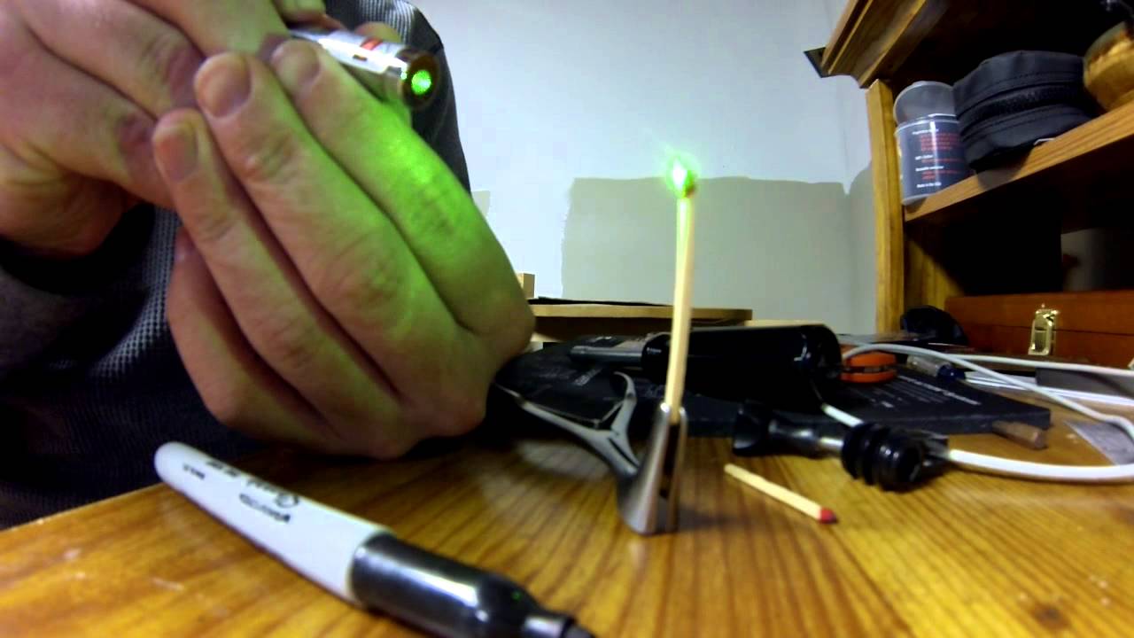 Lighting a match with a 200mw laser