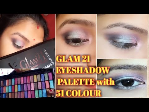 GLAM 21 EYESHADOW PALETTE with 51 COLOURS || Mixer of Shimmer & Matte  shade  || All in One PALETTE