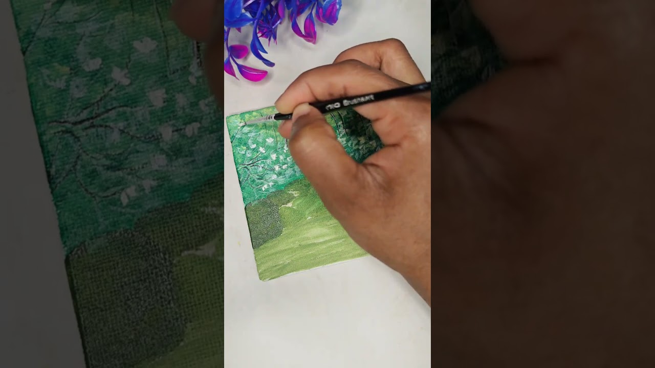 Waterfall scenery painting