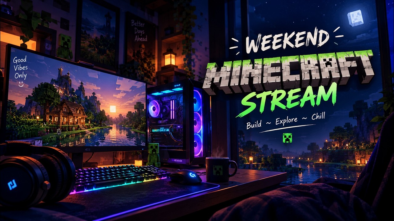 Chill Minecraft Stream + Rain!! || Road to 100 SUBS... - YouTube