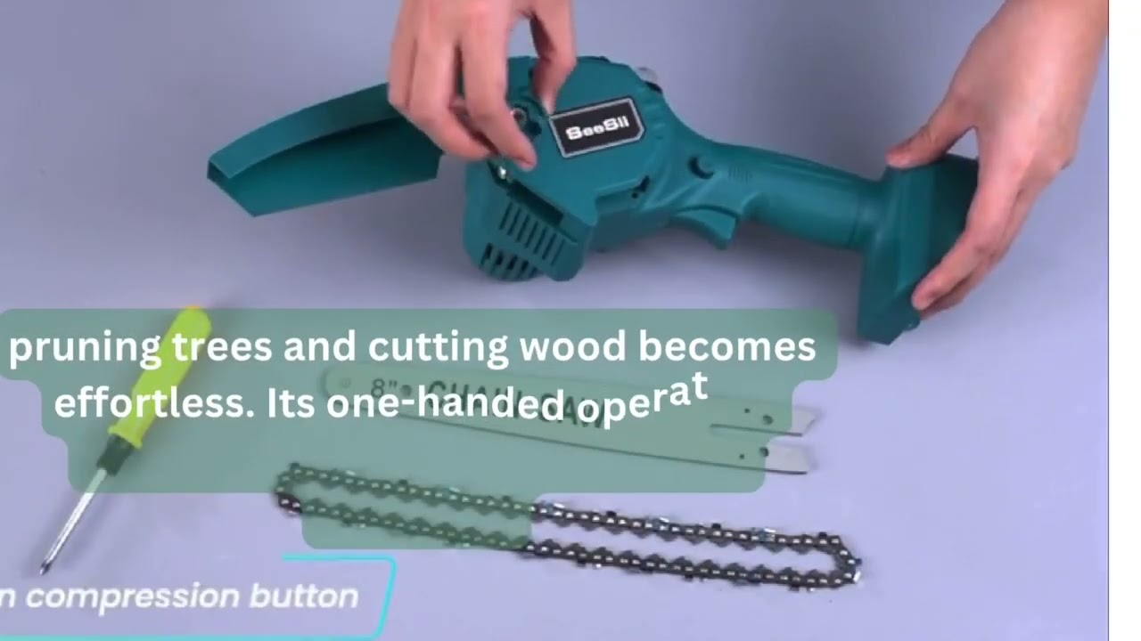 Mini Chainsaw 8 Inch, SeeSii Cordless Electric Chainsaw with 2X 4.0 Battery