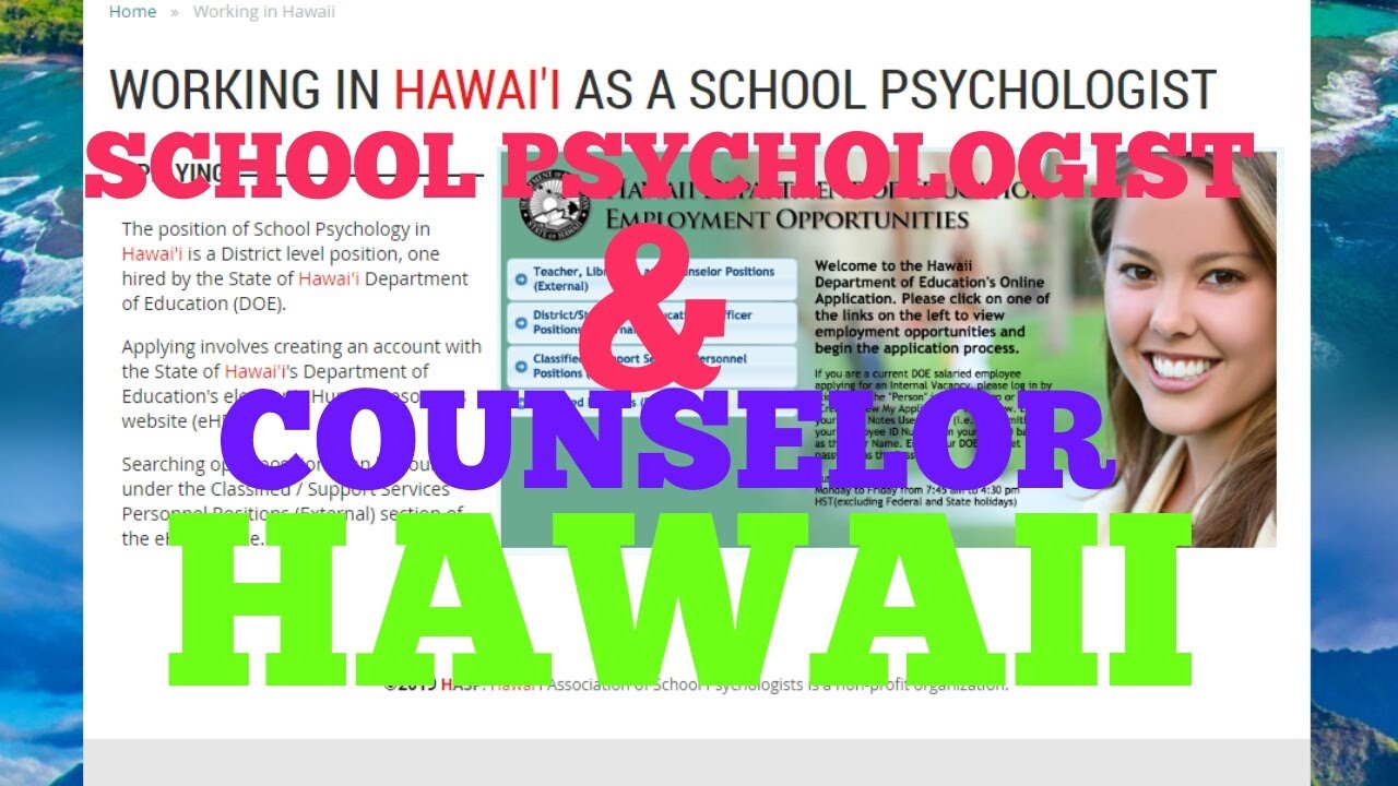 Working in Hawaii as a School Psychologist and Counselor; School