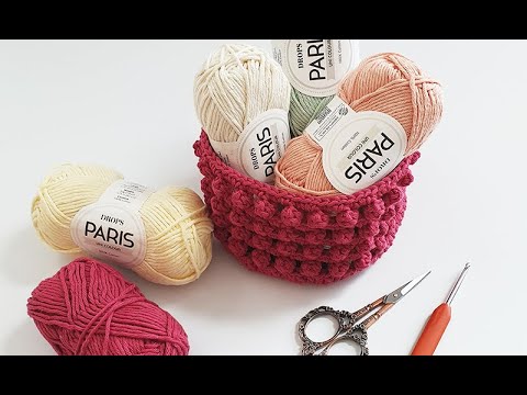 Christmas Crunch Crocheted basket | سلة كروشية سهلة بغرزة الفيشارة