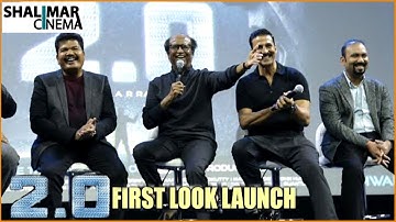 Rajinikanth Speech at Robo 2.0 First Look Launch || Akshay Kumar, A. R. Rahman || Shalimarcinema