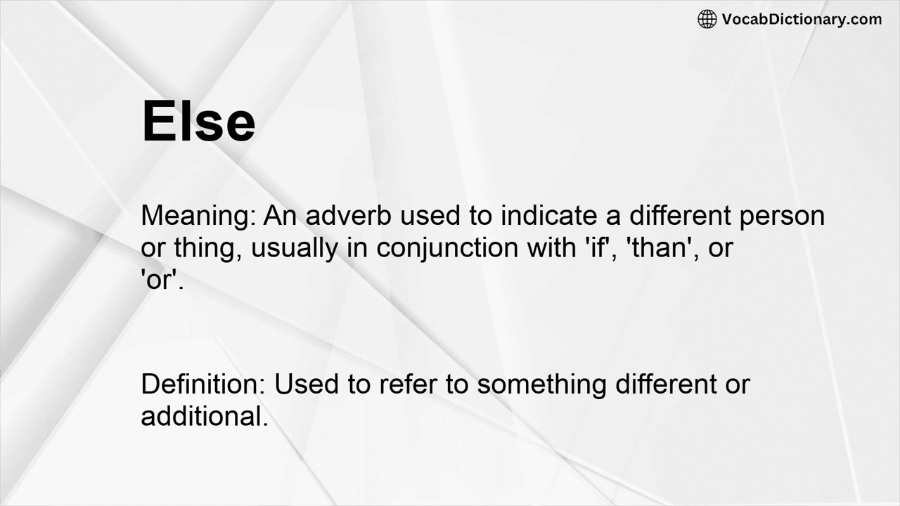 Else Meaning