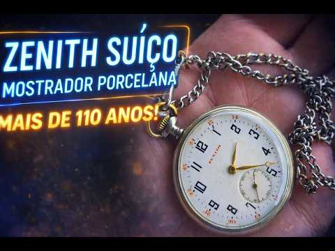 Raridade: Zenith suíço de bolso 110+ anos ⏳ Mostrador porcelana 🇨🇭