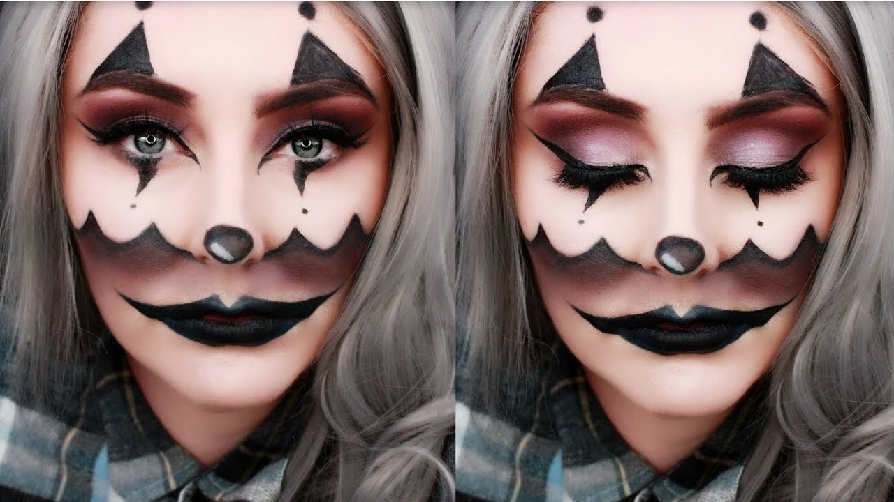 Gangster Clown Halloween Tutorial | Danielleishhh - YouTube