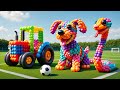 The mascot vibrato assistant dog placed on the football field is popular, co-produced, and creative