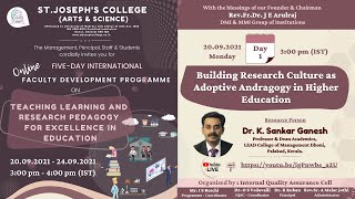FIVE - DAY INTERNATIONAL FACULTY DEVELOPMENT PROGRAMME - DAY 1