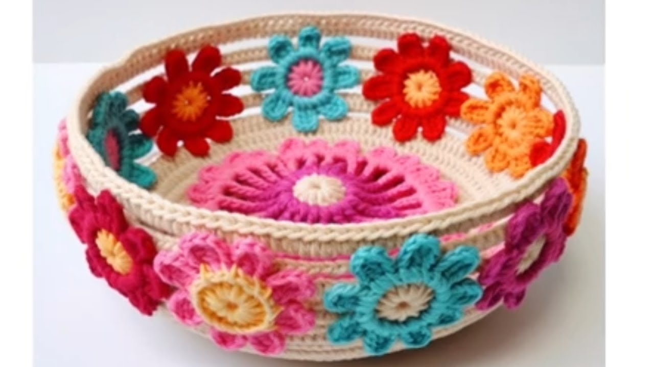AMAZING⚡🎁 💯 KNITTING CROCHET DESIGN BASKET MAKING IDEA #crochet #diy #basket