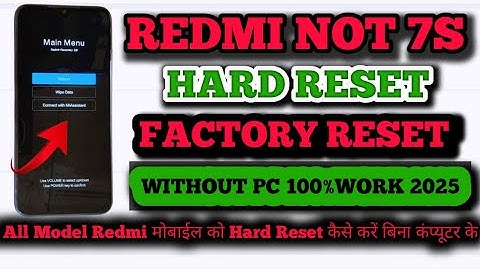 Mi Redmi Note 7S / Redmi 7 Hard reset / pattern unlock 100% solve / MI Not 7s Factory Reset 2025