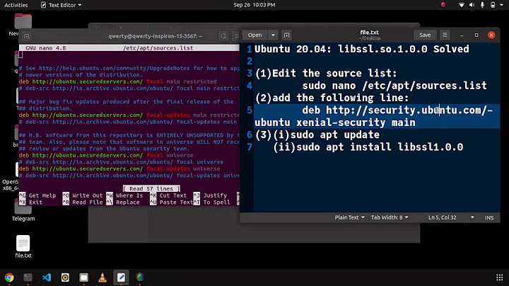 Ubuntu 20 04: libssl so 1 0 0 Solved