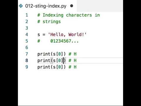 Accessing single characters in a string is as easy as providing ...